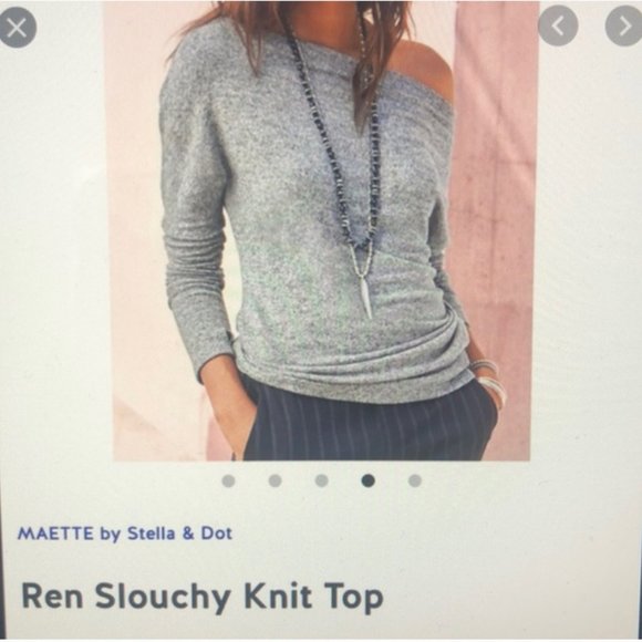 Stella & Dot Maette Ren Slouchy Knit Top Gray Size XL - Picture 11 of 11